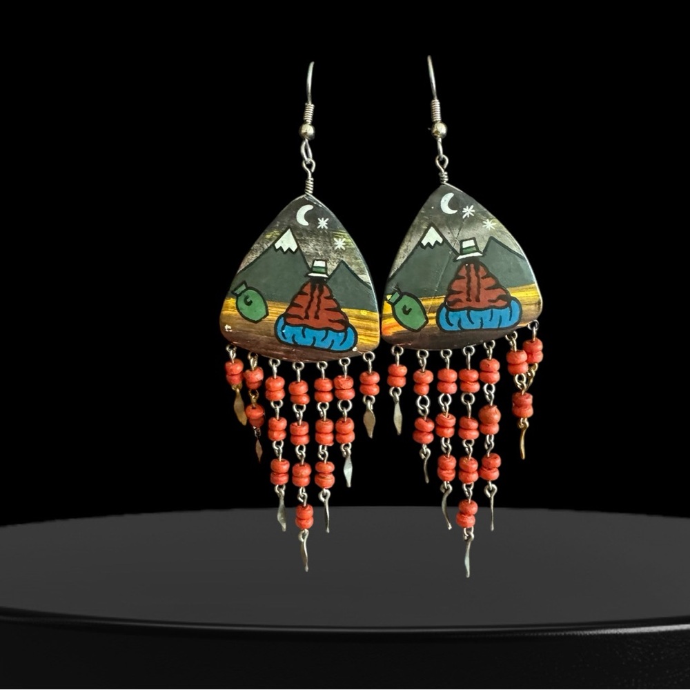 Handcrafted Multicolor Dangle Earrings - image 1